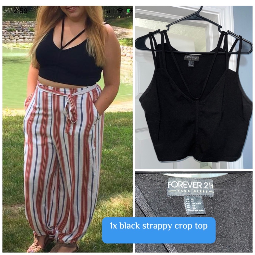 Forever 21 Black Strappy Crop Top